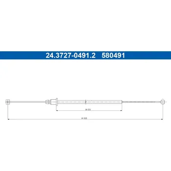 Lanko parkovací brzdy Tažné lanko, parkovací brzda ATE 24.3727-0491.2