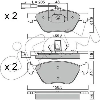 Brzdová destička Sada brzdových destiček, kotoučová brzda CIFAM 822-083-0