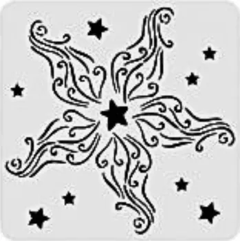 Šablona, vzor MOŘSKÝ SVĚT - HVĚZDA, cca 30x30 cm, 1ks