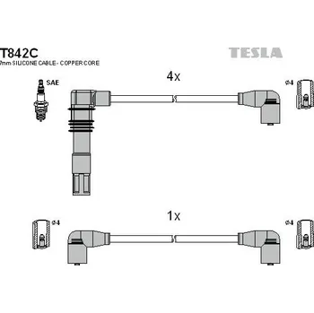 Zapalovací kabel Sada kabelů pro zapalování TESLA T842C