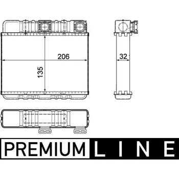 Výměník tepla Vymenik tepla, Vnitrni vytapeni MAHLE AH 87 000P