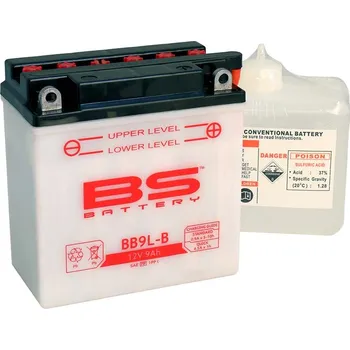 Motobaterie BS BATERIE BB9L-B (YB9L-B) (12N9-3B) 12V 9AH 135X75X139 SERVISNÍ - ELEKTROLYT ODDĚLENĚ (115A) (6) UE2019/1148