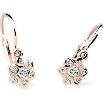 Náušnice Cutie Jewellery Dětské náušnice z růžového zlata C2149-10-X-4 bílá + 2 měsíce na vrácení zboží