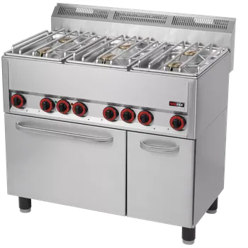 Sporák Sporák kombinovaný s horkovzdušnou elektrickou troubou GN 1/1 - 6x hořák | REDFOX - SPT 90 GLS