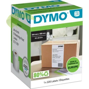 Kotouček do pokladny a tiskárny štítků Originální etikety pro DYMO S0904980, 104 x 159 mm, 220ks, bílé