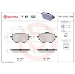 Sada brzdových destiček, kotoučová brzda BREMBO P 61 122