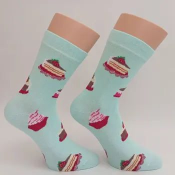 Dámské ponožky Dámské ponožky Trepon Dortík, mintové (barevné ponožky pro cukráře)