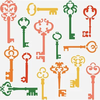 Šablona, vzor KLÍČE, cca 30X30 cm, 1ks