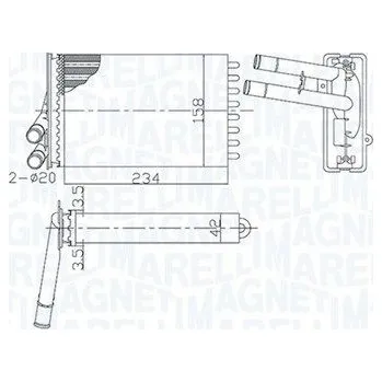 Výměník tepla Výměník tepla, vnitřní vytápění MAGNETI MARELLI 350218462000