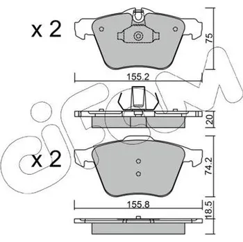 Auto-moto Sada brzdových destiček, kotoučová brzda CIFAM 822-835-1