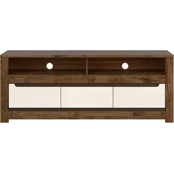 Obývací stěna Televizní stolek Ruso RTV3S - dub april/perleťový lesk - SLEVA 3% s kodem radost25