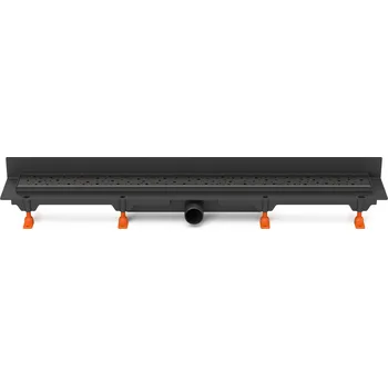 Podlahový linear. žlab ke stěně černý 950 mm, boční D40, Drops černá