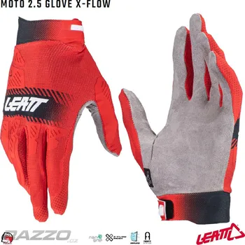 Moto rukavice Rukavice Leatt Moto 2.5 X-Flow Glove Red 2024 11 - XL