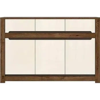 Obývací stěna Komoda Ruso KOM3D3S - Dub April/Perleťový lesk - SLEVA 3% s kodem radost25