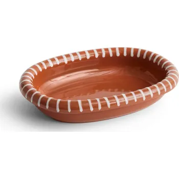 HAY Servírovací mísa Barro S, natural with stripes