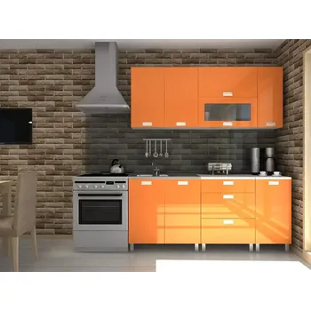 Kuchyňská linka Kuchyňská linka Timothy - oranžový lesk/KRF - doprava zdarma - SLEVA 3% s kodem radost25