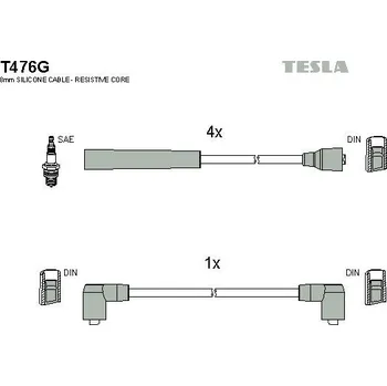 Autoelektrika Sada kabelů pro zapalování TESLA T476G