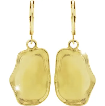 Módní doplněk JSB bijoux s.r.o. Zlaté ocelové náušnice klapky s nepravidelným plným oválem bez krystalů