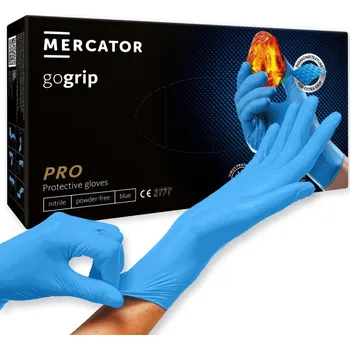 Vyšetřovací rukavice Nitrilové zdravotnické rukavice, 50 ks, modrá, Gogrip long - Mercator Medical XL