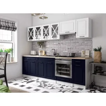 Kuchyňská linka Kuchyňská linka Gréta 260 bílá/tm.modrá MAT - doprava zdarma - SLEVA 3% s kodem radost25