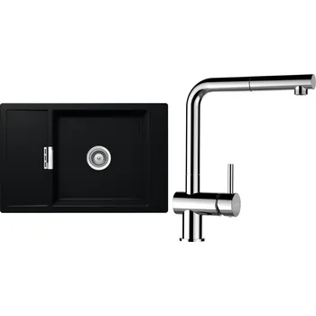 Granitový dřez Set Schock S5-9 (dřez Mono D-100XS Puro + baterie Epos.120 Chrom)