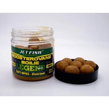Boilies JetFish JET FISH Legend Range - Boosterované boilie 250ml - 24mm : ŽLUTÝ IMPULS - OŘECH / JAVOR