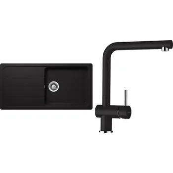 Granitový dřez Set Schock S23-3 (dřez Formhaus D-100L Nero + baterie Epos Nero)