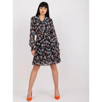 Dámské šaty Dámské šaty s potisky a volánem LADY černé
