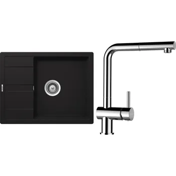 Granitový dřez Set Schock S17-11 (dřez Manhattan D-100 Onyx + baterie Epos.120 Chrom)