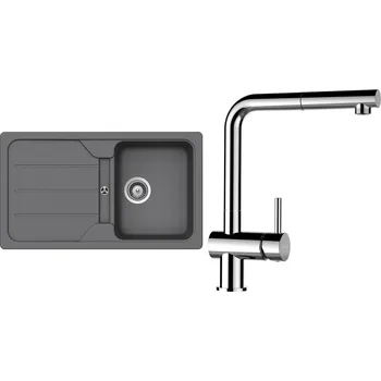 Granitový dřez Set Schock S22-9 (dřez Formhaus D-100 Croma + baterie Epos.120 Chrom)