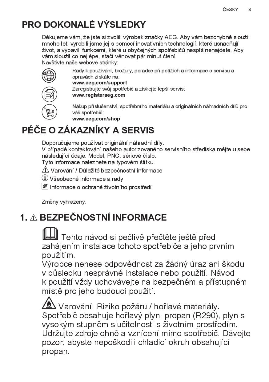 Návod k použití AEG TR958M6CC - Zbozi.cz