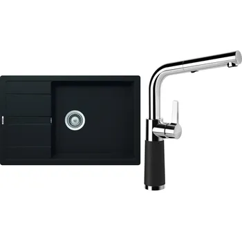 Granitový dřez Set Schock S19-9 (dřez Manhattan D-100LS Onyx + baterie SC-540.120 Onyx)