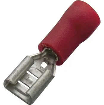 Kabelové oko 260382 Objímka plochá s PVC izolací 0,5 - 1 mm2, 2,8 x 0,8 červená, Haupa