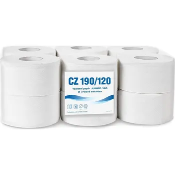 Toaletní papír Toaletní papír Jumbo 190 2vr. celulóza CZ190/120 | 12 rolí