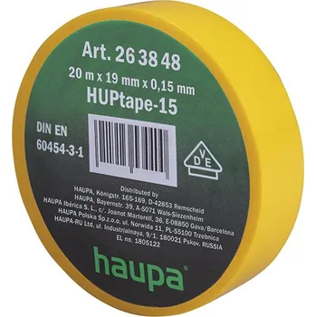 Izolační páska 263848 Páska izolační PVC 19 mm x 20 m, žlutá, Haupa