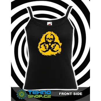 TEKNOSHOP BIOHAZARD SKULL tekno tílko s potiskem dámské XL černé