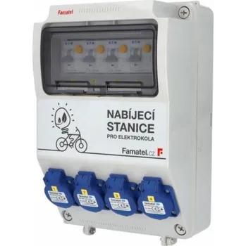 v147 Nabíjecí stanice jištěná kombi chrániči, IP54, 4x 16/1N/B/003-A, Famatel