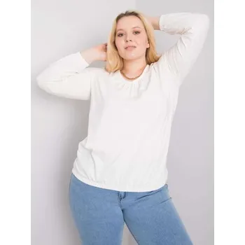 Dámská halenka Dámská halenka bavlněná plus size s dlouhým rukávem HAILEY ecru