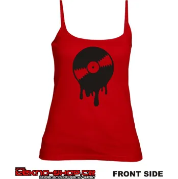 TEKNOSHOP Vinyl tekno tílko s potiskem dámské XL červené