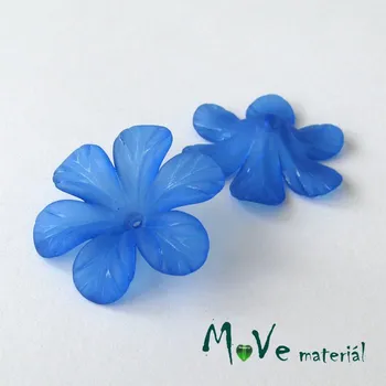 Dětské navlékací korálky Akrylový květ 30mm, 2ks, stř. modrý