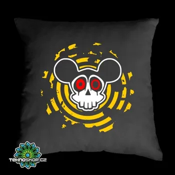 Dekorativní polštářek TEKNOSHOP Miky tekno polštářek s potiskem černý