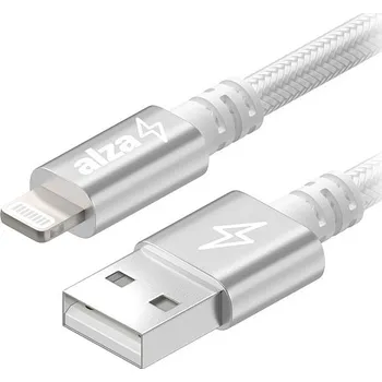 Datový kabel AlzaPower AluCore USB-A to Lightning MFi (C189) 2m stříbrný