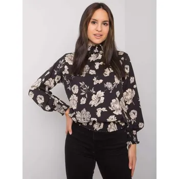 Dámská halenka květinová DAMIKA černo-béžová