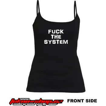 TEKNOSHOP Fuck System tekno tílko s potiskem dámské XL černé