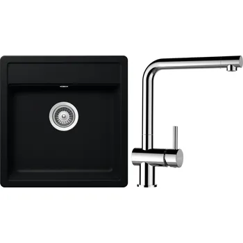 Granitový dřez Set Schock S11-8 (dřez Mono N-100S Puro + baterie Epos Chrom)