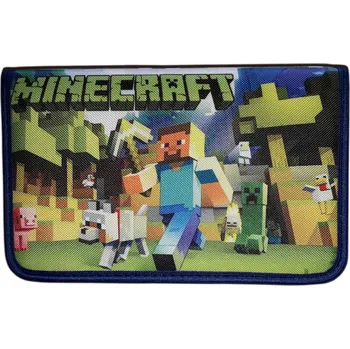 Penál Penál školní 1-patrový 2 chlopně Minecraft Barva: golf green