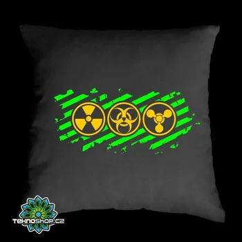 Dekorativní polštářek TEKNOSHOP Danger tekno polštářek s potiskem žlutý