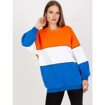 Dámská mikina Dámská mikina basic oversize RUE PARIS oranžovo-modrá