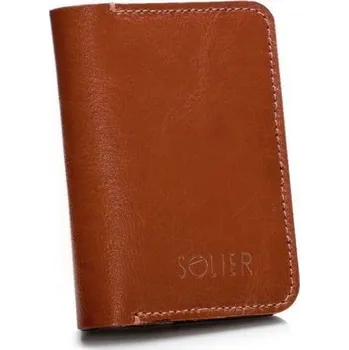 Solier SW16 Kožená slim peněženka Hnědá 