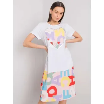 Dámské šaty Dámské šaty s potiskem GUINEVRE bílé a světle růžové